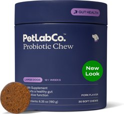 PetLabCo. Probiotics Pork Flavored Soft Chew Supplement for Large Dogs, 30 count