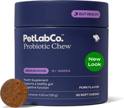 Pet Lab Co. Probiotics Pork Flavored Soft Chew Supplement for Medium Dogs, 30 count slide 1 of 7