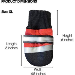 PetRageous Designs All Weather Adventure Dog Boot, Red/Black/Gray, X-Large