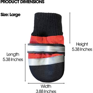 PetRageous Designs All Weather Adventure Dog Boot, Red/Black/Gray, Large