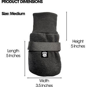 PetRageous Designs Glacier Snug Dog Boot, Black, Medium