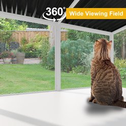 LovMor Metal Window Catio Waterproof Roof Cat Perch with Insect Net, 43.3 x 22.83 x 46.49-in, White slide 2 of 7