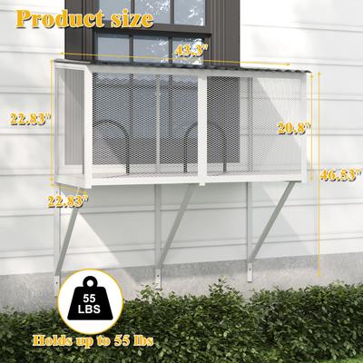 Show full view: LovMor Metal Window Catio Waterproof Roof Cat Perch with Insect Net, 43.3 x 22.83 x 46.49-in, White slide 2 of 7