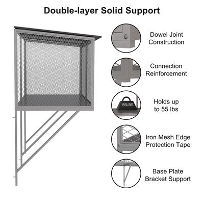 Show full view: LovMor Metal Window Catio Waterproof Roof Cat Perch with Insect Net, 43.3 x 22.83 x 46.49-in, Grey slide 7 of 7