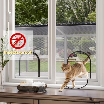 Show full view: LovMor Metal Window Catio Waterproof Roof Cat Perch with Insect Net, 43.3 x 22.83 x 46.49-in, Grey slide 3 of 7