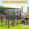Show in main carousel: LovMor Metal Catio Outdoor Waterproof Roof Cat Enclosure with Platforms & Hammocks, 70.1 x 21.65 x 61-in, Black slide 4 of 8
