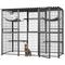 Show in main carousel: LovMor Metal Catio Outdoor Waterproof Roof Cat Enclosure with Platforms & Hammocks, 70.1 x 21.65 x 61-in, Grey slide 1 of 9