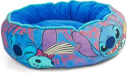 Buckle-Down Disney Stitch & Scrump Poses Donut Pillow Dog Bed, Blue/Lavender, 18.5 x 18.5-in