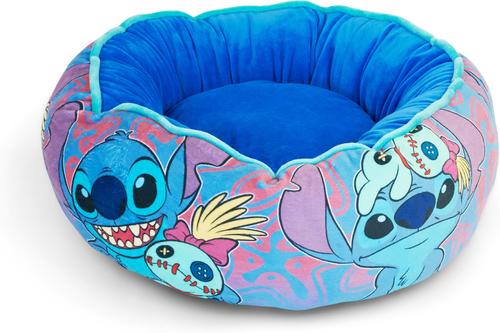 Show full view: Buckle-Down Disney Stitch & Scrump Poses Donut Pillow Dog Bed, Blue/Lavender, 18.5 x 18.5-in slide 2 of 4