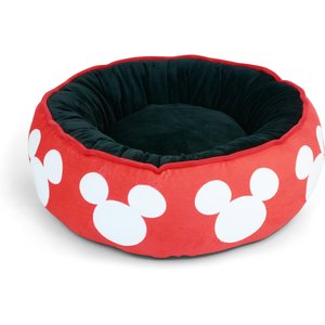Buckle-Down Disney Mickey Mouse Ears Icon Donut Pillow Dog Bed, Red, 18.5 x 18.5-in