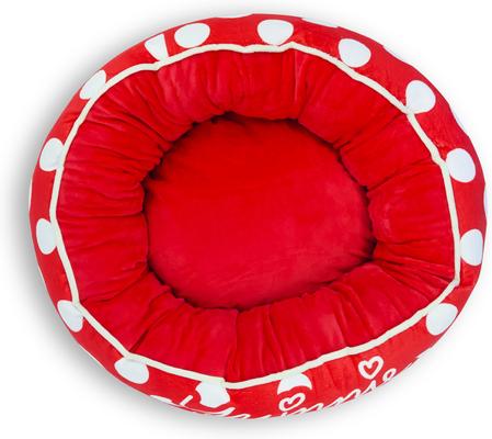 Show full view: Buckle-Down Disney Minnie Mouse Script & Polka Dot Donut Pillow Dog Bed, Red, 18.5 x 18.5-in slide 3 of 4