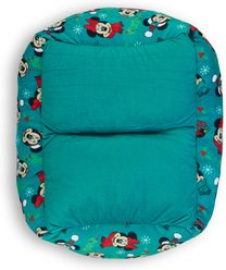 Buckle-Down Disney Holiday Mickey & Minnie Expressions Scattered Cuddler Pillow Dog Bed, Green, 20 x 15-in slide 2 of 4