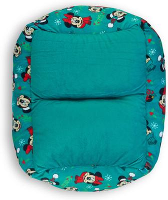 Show full view: Buckle-Down Disney Holiday Mickey & Minnie Expressions Scattered Cuddler Pillow Dog Bed, Green, 20 x 15-in slide 5 of 5