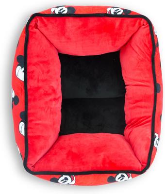 Show full view: Buckle-Down Disney Mickey Mouse Expressions Scattered Cuddler Pillow Dog Bed, Red, 20 x 15-in slide 3 of 4