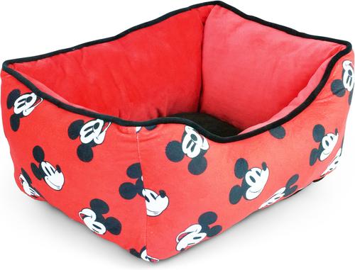 Show full view: Buckle-Down Disney Mickey Mouse Expressions Scattered Cuddler Pillow Dog Bed, Red, 20 x 15-in slide 2 of 4