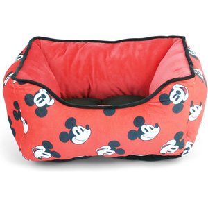 Buckle-Down Disney Mickey Mouse Expressions Scattered Cuddler Pillow Dog Bed, Red, 20 x 15-in