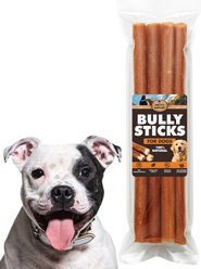 Brutus & Barnaby 12-Inch Single Ingredient High Protein & Rawhide-Free Bully Sticks Dog Chews, 4 count