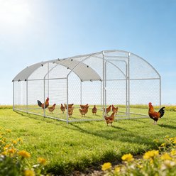 Xbrigh Large Dome Covered Outdoor Dog Kennel, 19.7 x 10 x 6.4-ft