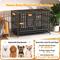 Show in main carousel: Xbrigh Three-Door Dual-Compartment Dog Crate, Black, Large: 48 inch slide 2 of 7