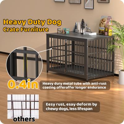 Show full view: Xbrigh Double-Door Furniture Style Side Table Dog Crate, Black, Giant 48 inch slide 2 of 9