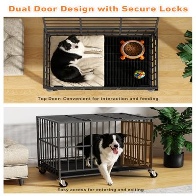 Show full view: Xbrigh Double-Door Dog Crate, Black, 38 inch slide 3 of 9