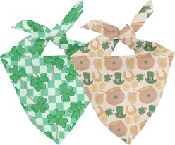 Dog Bandana Co. Lucky Tie On Reversible Dog Bandana, Green, Small