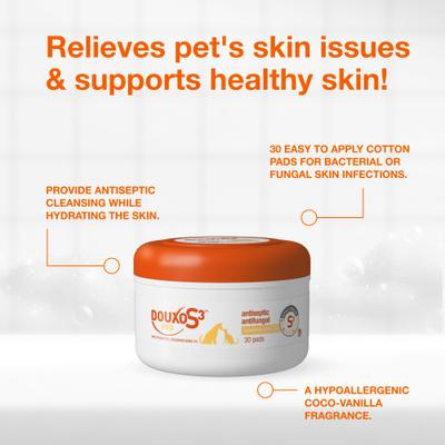 Show full view: Douxo S3 PYO Antiseptic Antifungal Chlorhexidine Dog & Cat Wipes 30 count slide 6 of 11