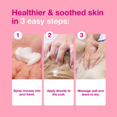 Show full view: Douxo S3 CALM Soothing Itchy, Hydrated Skin Dog & Cat Mousse, 5.1-fl oz bottle slide 7 of 11