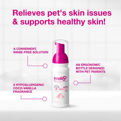 Show full view: Douxo S3 CALM Soothing Itchy, Hydrated Skin Dog & Cat Mousse, 5.1-fl oz bottle slide 6 of 11