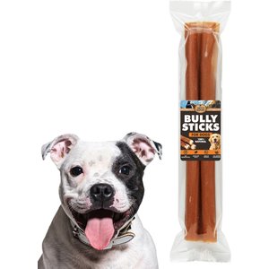 Brutus & Barnaby 12-Inch Single Ingredient High Protein & Rawhide-Free Bully Sticks Dog Chews, 2 count