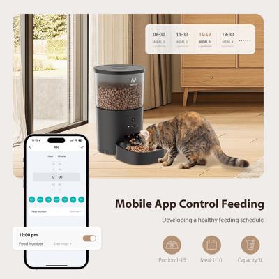 Show full view: IMIPAW 2.4G WiFi Automatic Timed Cat Feeder with Camera, 3-L slide 9 of 10