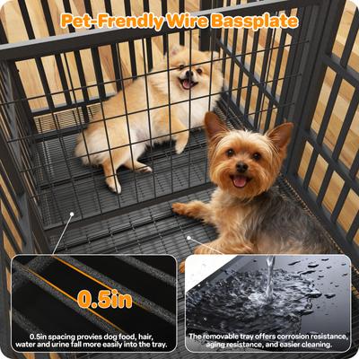 Show full view: Xbrigh Three-Door Dual-Compartment Dog Crate, Black, Large: 48 inch slide 6 of 7
