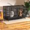 Show in main carousel: Xbrigh Three-Door Dual-Compartment Dog Crate, Black, Large: 48 inch slide 4 of 7