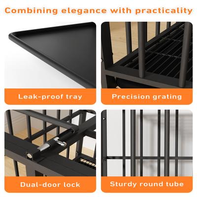 Show full view: Xbrigh Double-Door Dog Crate, Black, 38 inch slide 4 of 9