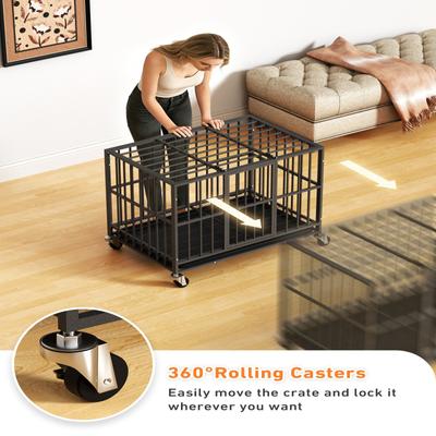 Show full view: Xbrigh Double-Door Dog Crate, Black, 38 inch slide 5 of 9