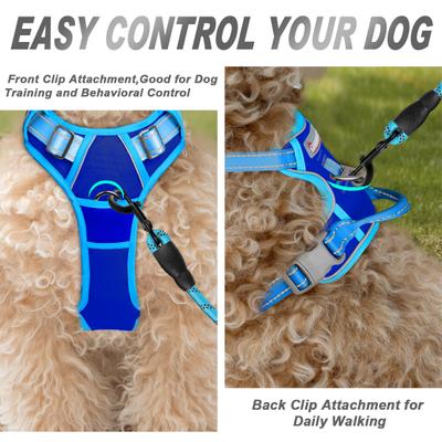 Show full view: BARKBAY Front Clip Reflective No Pull Dog Harness, Sapphire Blue & Blue, Small: 19.5 to 26-in chest slide 2 of 12