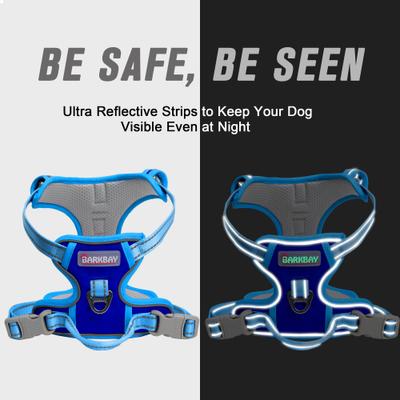 Show full view: BARKBAY Front Clip Reflective No Pull Dog Harness, Sapphire Blue & Blue, Small: 19.5 to 26-in chest slide 6 of 12