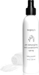 Begley's Premium Essential Oil Scented Dog & Cat Detangler & Conditioner Spray, Baby Powder, 8-fl oz bottle, 1 count