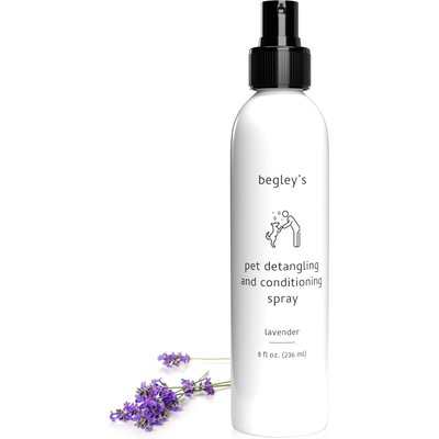 Begley's Begley's Premium Essential Oil Scented Dog & Cat Detangler & Conditioner Spray, Lavender, 8-fl oz bottle, 1 count