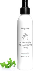 Begley's Premium Essential Oil Scented Dog & Cat Detangler & Conditioner Spray, Peppermint, 8-fl oz bottle, 1 count
