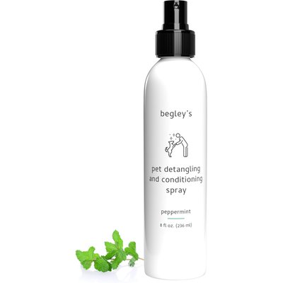 Begley's Begley's Premium Essential Oil Scented Dog & Cat Detangler & Conditioner Spray, Peppermint, 8-fl oz bottle, 1 count