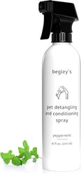 Begley's Premium Essential Oil Scented Dog & Cat Detangler & Conditioner Spray, Peppermint, 16-fl oz bottle, 1 count