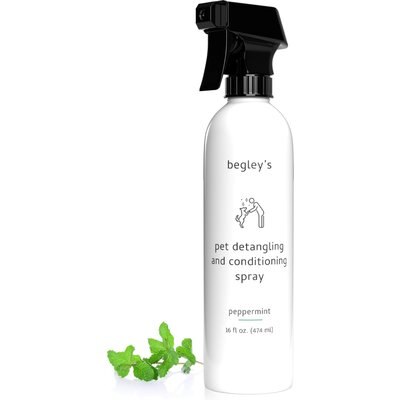 Begley's Begley's Premium Essential Oil Scented Dog & Cat Detangler & Conditioner Spray, Peppermint, 16-fl oz bottle, 1 count