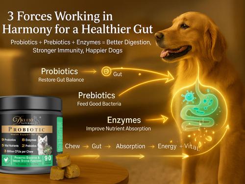 Show full view: Deluxe Naturals Probiotic Chicken Flavored Soft Chew Digestive & Immune Support for Dogs, 90 count slide 4 of 12