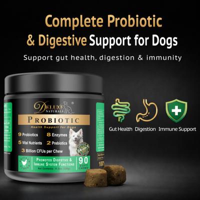 Show full view: Deluxe Naturals Probiotic Chicken Flavored Soft Chew Digestive & Immune Support for Dogs, 90 count slide 3 of 12