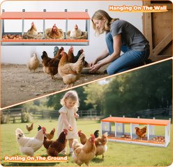 Yafylly 4-Bay Wall-Mounted Egg Laying Galvanized Steel Chicken & Duck Nesting Box, Orange, Small slide 2 of 7