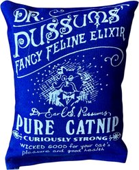 Dr. Pussums Regular Logo Pillow Chasers Cat Toy with Catnip, Blue