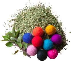 Dr. Pussums Mini Clowder Felted Wool Ball Cat Toy with Catnip, Mutlicolor, 9 count slide 2 of 3