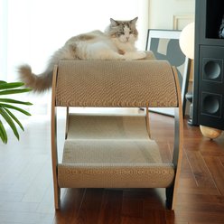 Fairela Double Curved Cardboard 19.5-in Recycled Materials Cat Scratching Bed, Brown slide 2 of 8