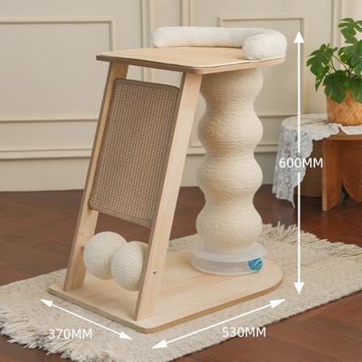 Show full view: Fairela Multi-Function 23.6-in Hemp Cat Scratching Post with Platform & Ramp, Beige slide 9 of 9
